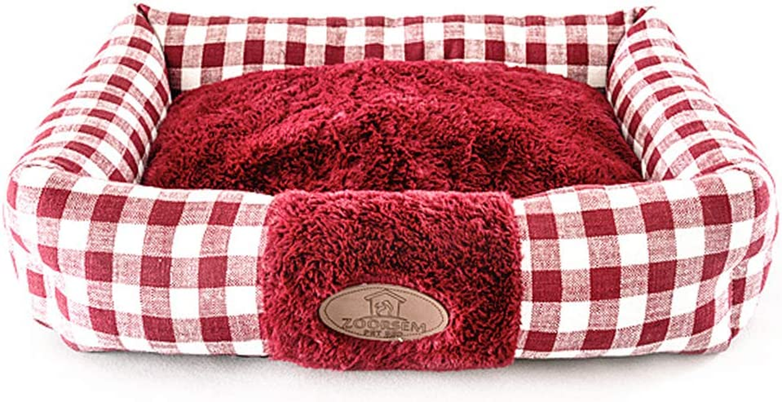 Large Cat Beds for Indoor Cats, Plush Soft Pet Bed, Indoor Cat Beds & Dog Beds, Rectangle Cushion Bed Pet Supplies, Machine Washable, Slip-Resistant Bottom - Image 9