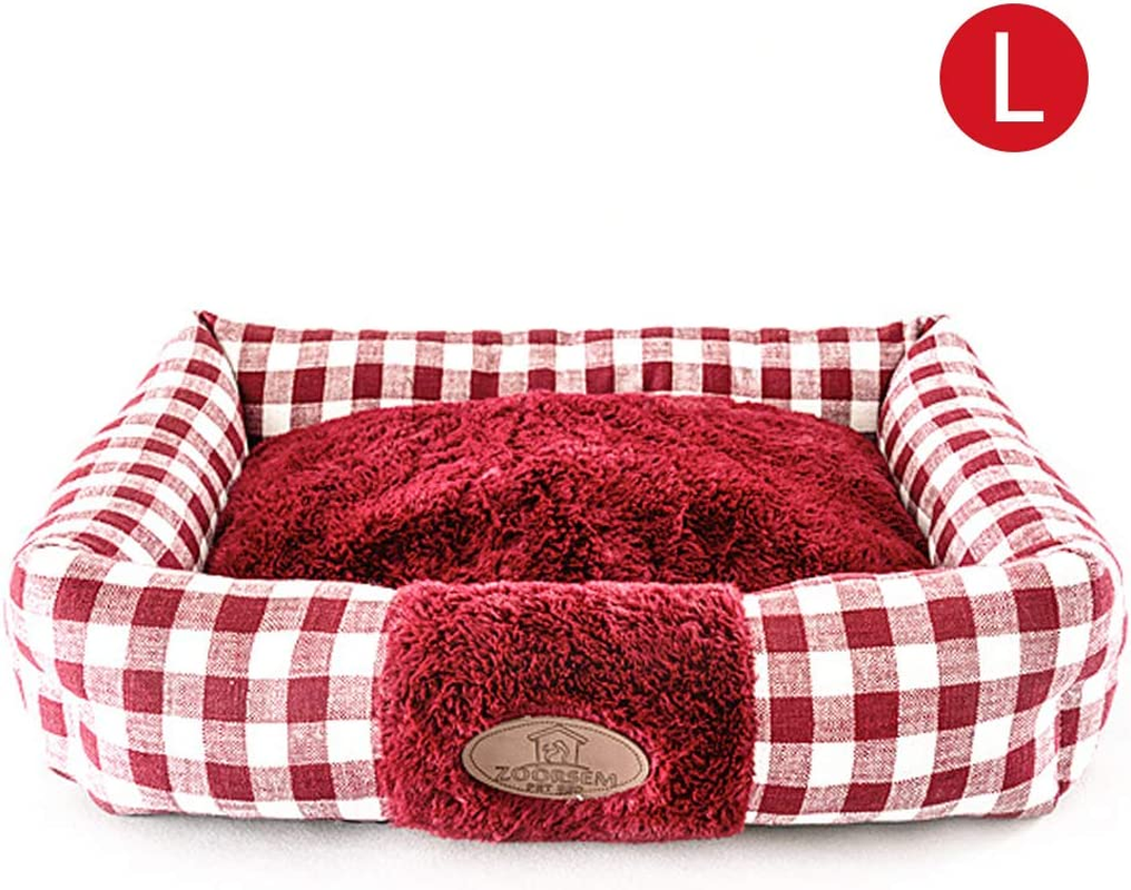 Large Cat Beds for Indoor Cats, Plush Soft Pet Bed, Indoor Cat Beds & Dog Beds, Rectangle Cushion Bed Pet Supplies, Machine Washable, Slip-Resistant Bottom - Image 2