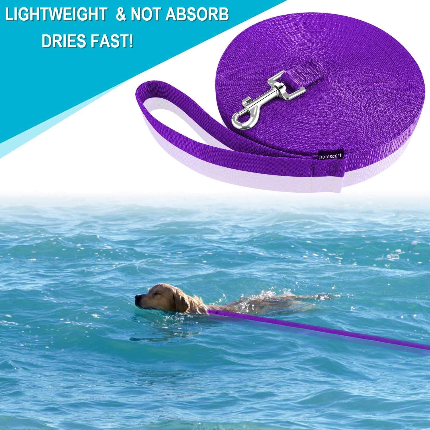 Dog/Puppy/Cat 15 Ft, 20 Ft, 30 Ft, 50 Ft Long Leash for Dog Cat Training, Play, Camping for Small, Medium Dogs or Cats(15 Feet,Purpule) - Image 3