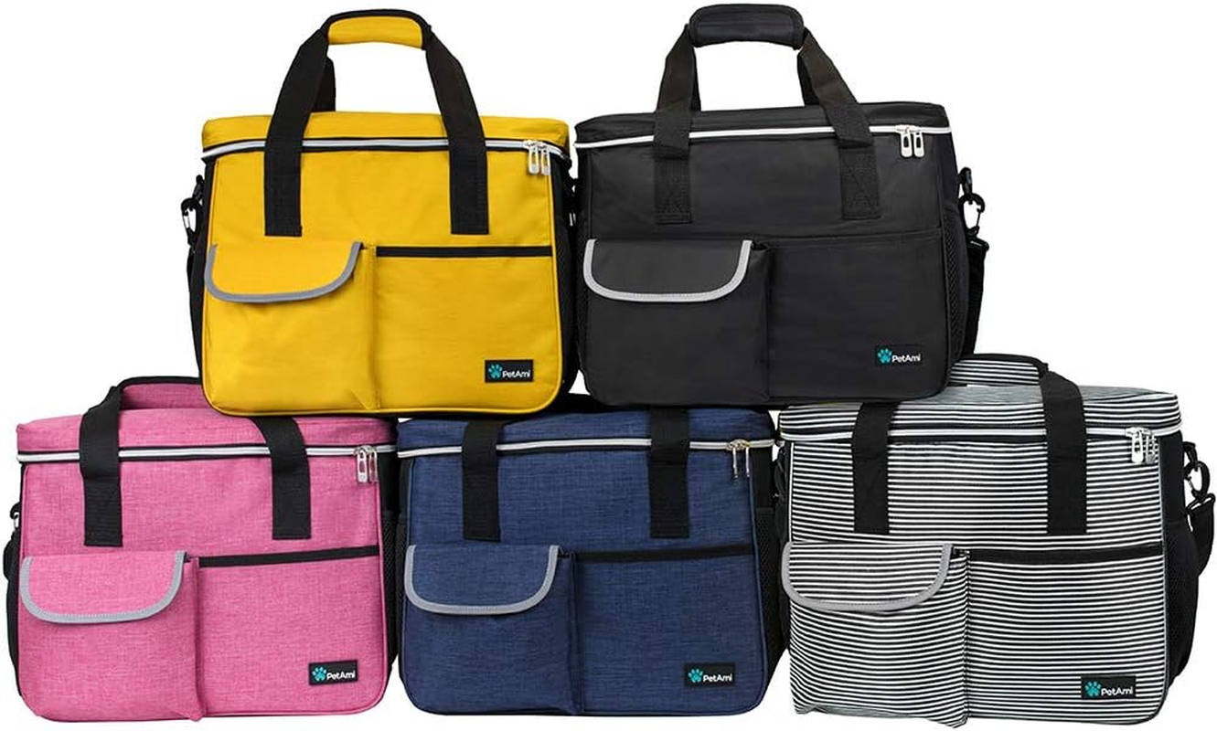 Dog Travel Bag, Travel Pet Bag Organizer, Dog Food Travel Bag with Food Container and Bowls, Dog Travel Supplies Gift Accessories for Weekend Camping, Dog Cat Diaper Bag (Pink, Medium) - Image 7