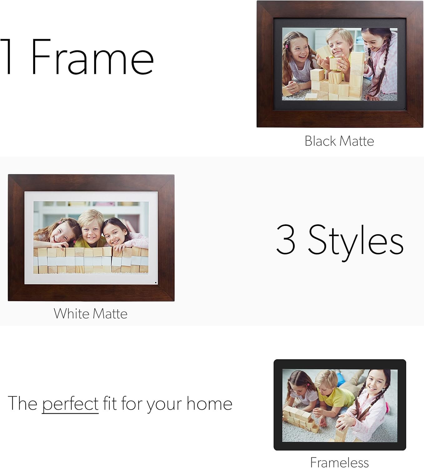 Photoshare 8” Wifi Digital Picture Frame, Send Pics from Phone to Frames, 8 GB, Holds 5,000+ Photos, HD Touchscreen, Espresso Wood Frame, Easy Setup, No Fees - Image 4