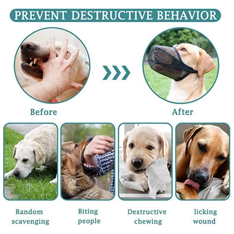 Pet Dog Muzzles Adjustable Breathable Dog Mouth Cover anti Bark Bite Mesh Dogs Mouth Muzzle Mask for Dogs - Image 6