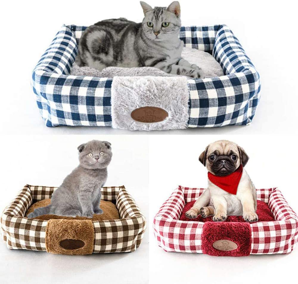 Large Cat Beds for Indoor Cats, Plush Soft Pet Bed, Indoor Cat Beds & Dog Beds, Rectangle Cushion Bed Pet Supplies, Machine Washable, Slip-Resistant Bottom - Image 8