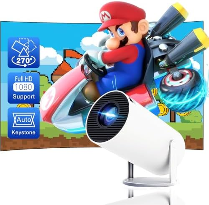 Mini Projector 4K 1080P Support, Portable Projector Wifi6 BT 5.0 Android 11, Smart Projector Auto Horizontal Correction,180°Rotatable Outdoor Movie Projector Compatible with Phone - Image 8